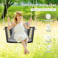 Tangkula Outdoor Metal Porch Swing for Front Porch