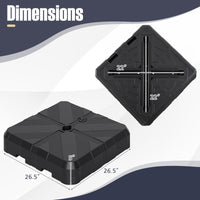 Tangkula Cantilever Umbrella Base Heavy Duty Fillable Weighted Offset Umbrella Stand