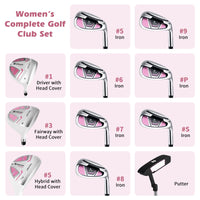 Tangkula Complete Golf Club Set for Women, Golf Club Package Set with 460CC
