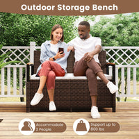 Tangkula 46 Gallon Outdoor Bench with Storage for Porch Backyard Poolside