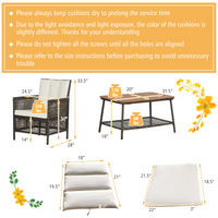 Tangkula Patio Furniture Set with 2-Tier Coffee Table