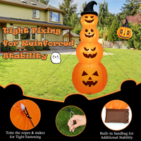 Tangkula 8 FT Halloween Inflatable Pumpkin, 4 Pumpkins Stack Halloween Decorations