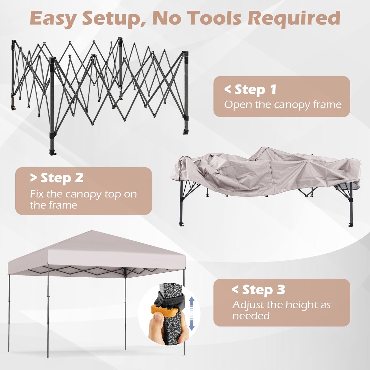 Tangkula 10x10 FT Pop Up Canopy for Beach Party Event Camping