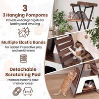 Tangkula 73 Inch Tall Modern Wood Cat Tree with Scratching Pad