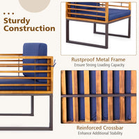 Tangkula 3 Pieces Acacia Wood Patio Bistro Set