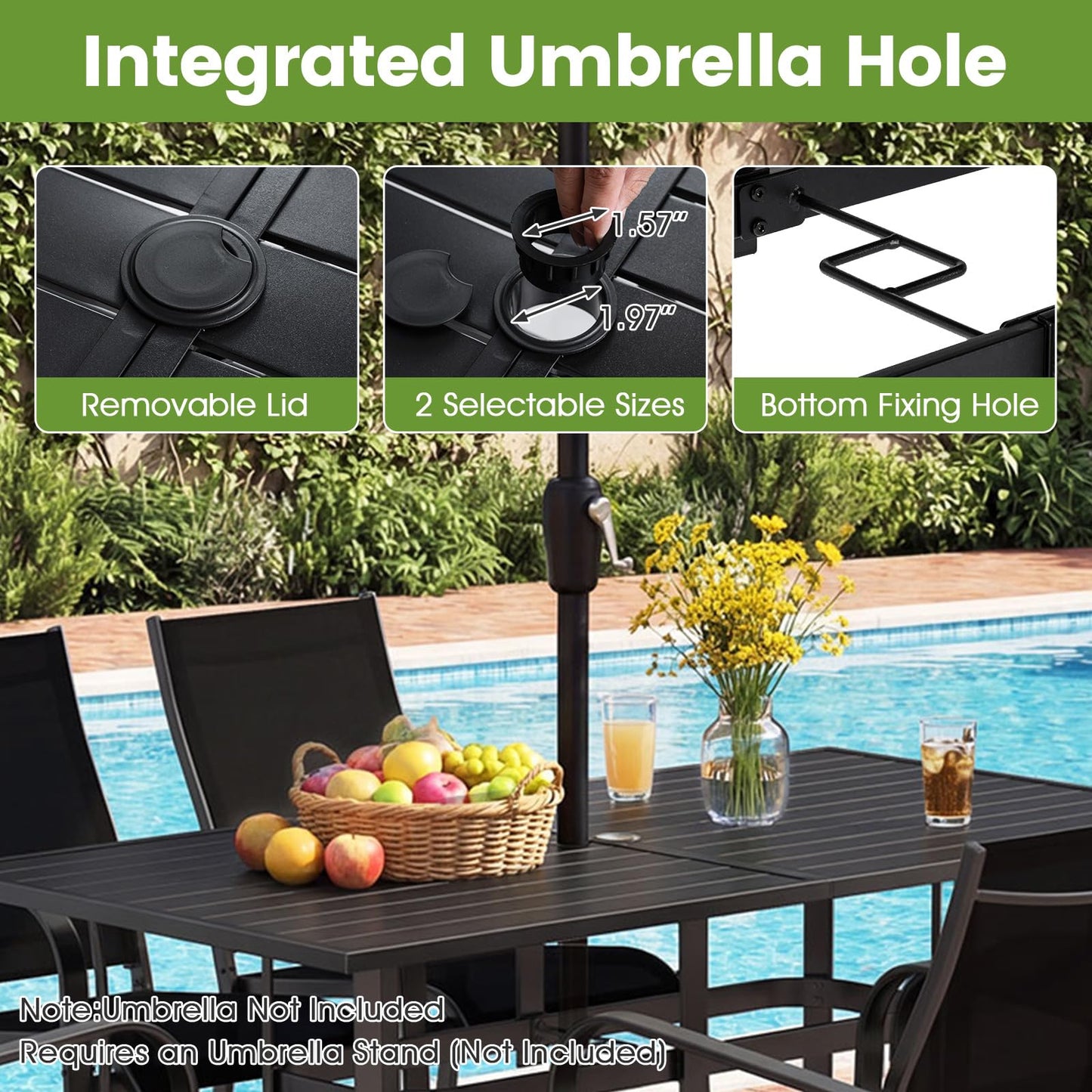 Tangkula 7 Pieces Patio Dining Set for 6