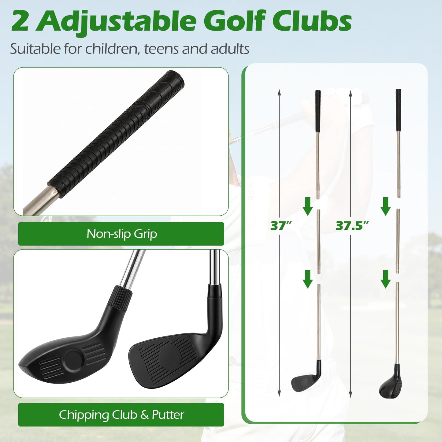 Tangkula Golf Chipping Game Set with Carry Bag 6 FT Large Golf Target Mat
