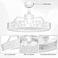 Tangkula 23" Ceiling Fan with Lights with Invisible Blades Starry Sky Acrylic Lampshade