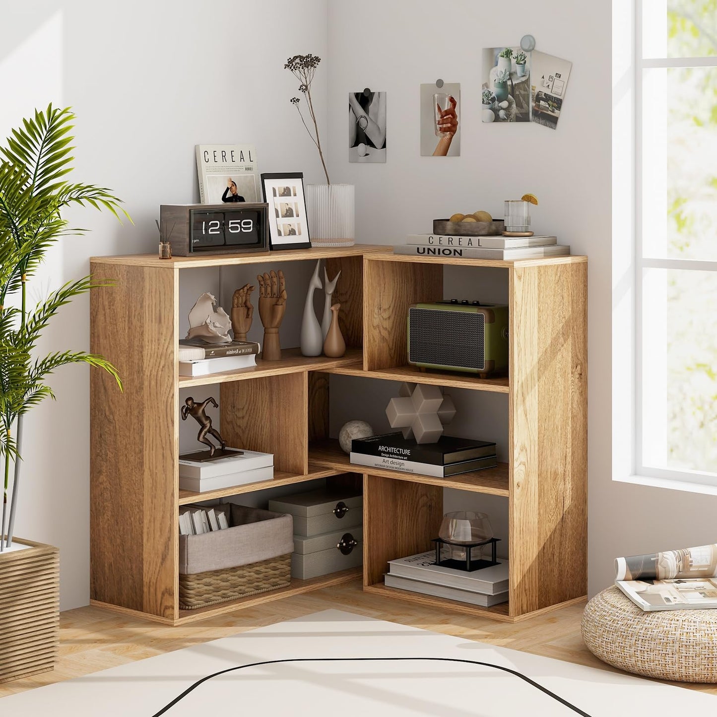 Tangkula 6 Cubes Bookcase 2-Piece Separable Floor Standing Open Horizontal Bookshelf
