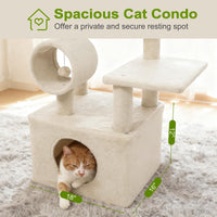 Tangkula Arbre à chat multi-niveaux de 122 cm avec grande niche et 3 plateformes de saut
