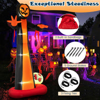 Tangkula 12 FT Inflatable Grim Reaper Ghost, Large Halloween Inflatables with Built-in LED Lights and Scary Skull