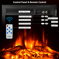 Tangkula Electric Fireplace Insert, Freestanding & Recessed Electric Fireplace Heater with Remote Control