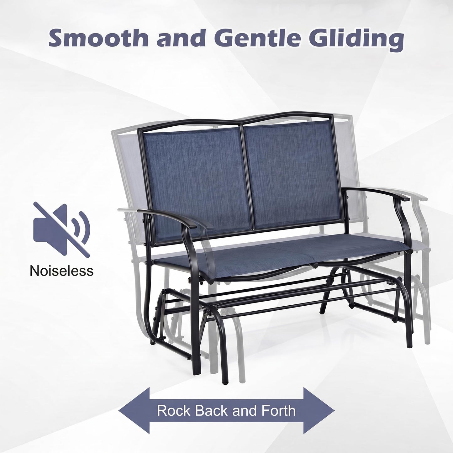 Tangkula 2-Person Patio Swing Glider Bench