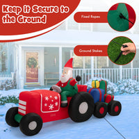 Tangkula 9 FT Christmas Inflatable Santa Claus on Truck with Gift Boxes, with Built-in LED Lights & Waterproof Fan