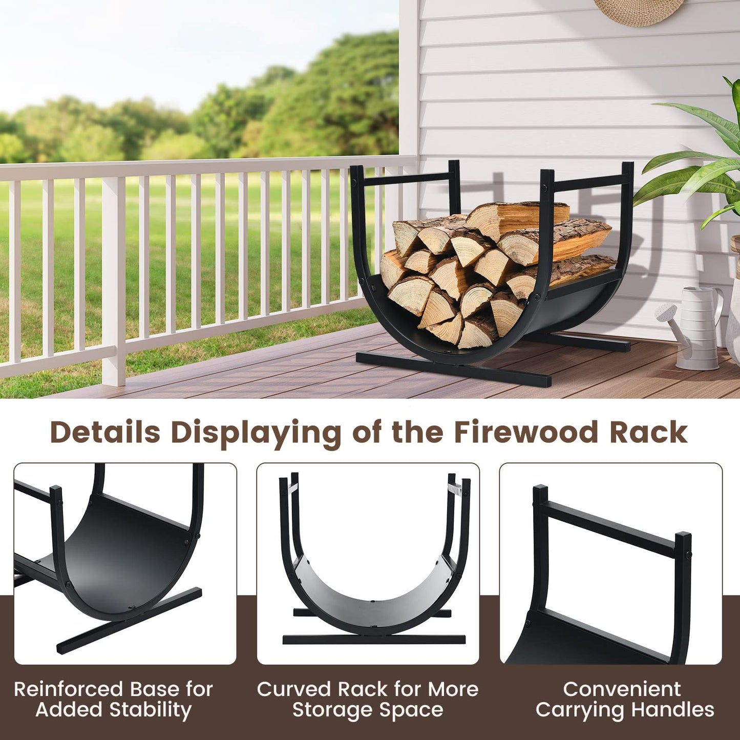 Tangkula U-Shaped Firewood Rack