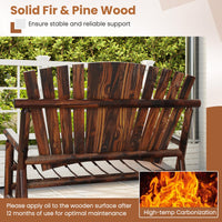 Tangkula 2-Person Wood Outdoor Rocking Chair