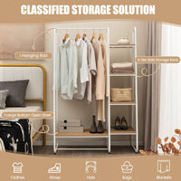 Tangkula Garment Rack with Shelves for Bedroom Entryway