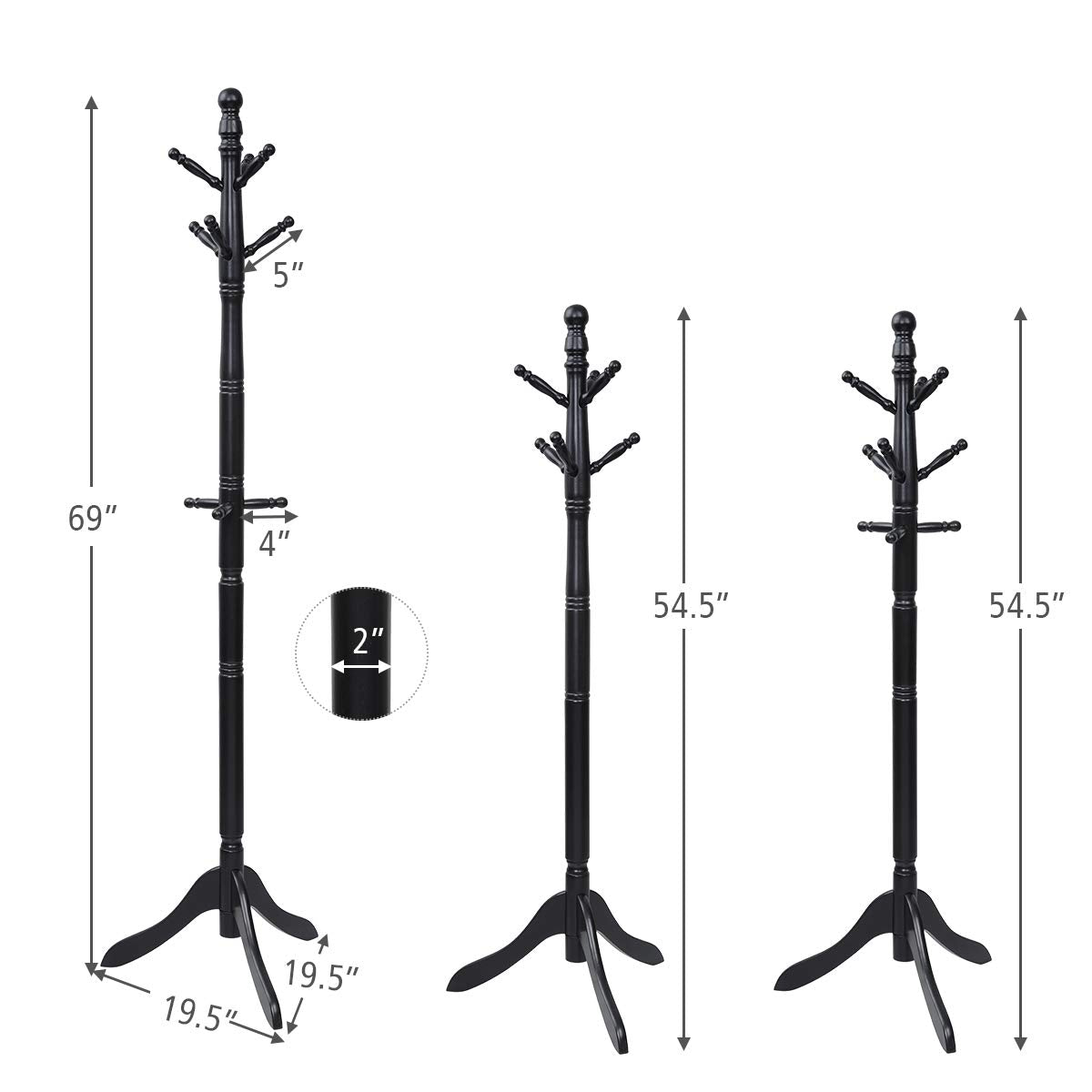Wood Coat Rack - Tangkula