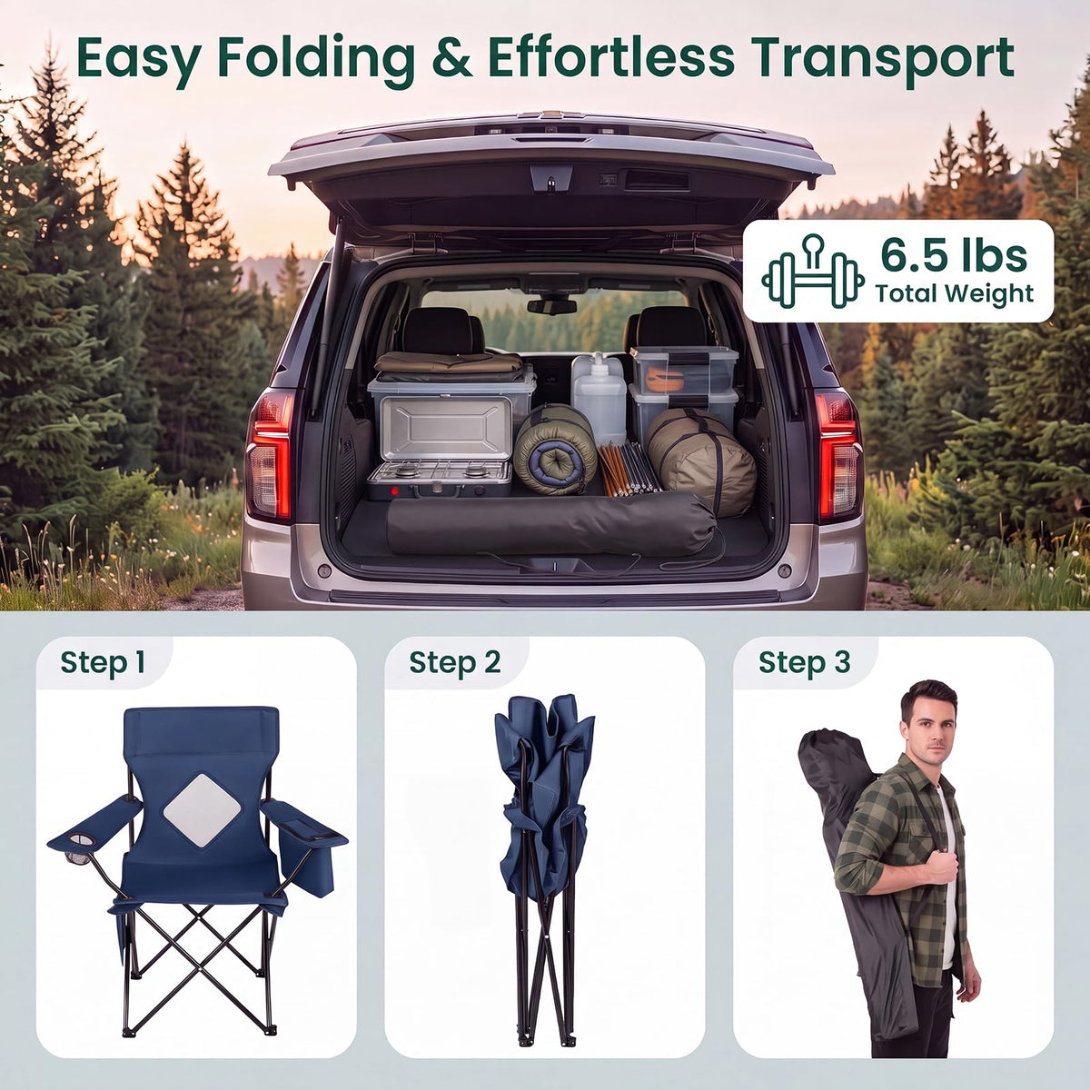 Tangkula Outdoor Camping Chair No Assembly & Quick Folding(1/2）