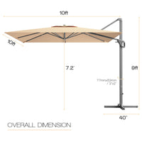 Tangkula 10FT Patio Cantilever Umbrella for Garden