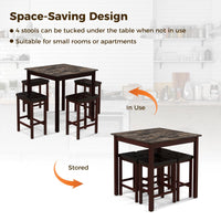 Tangkula 5-Piece Counter-Height Bar Table Set