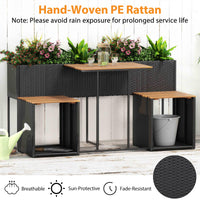 Tangkula Patio Furniture Set with Raised Garden Bed