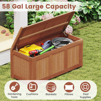 Tangkula 58 Gallon Wood Deck Box for Garden