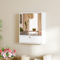 Tangkula Bathroom Cabinet with Double Mirror Doors