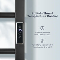 Tangkula 2-in-1 Towel Warmer Rack, 8 Bars Freestanding & Wall Mounted Towel Warmer Rack with LED Display, Built-in Timer