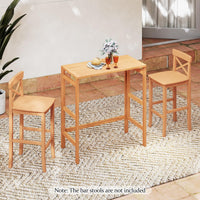 Table de bar pliante d'extérieur en bois d'acacia Tangkula