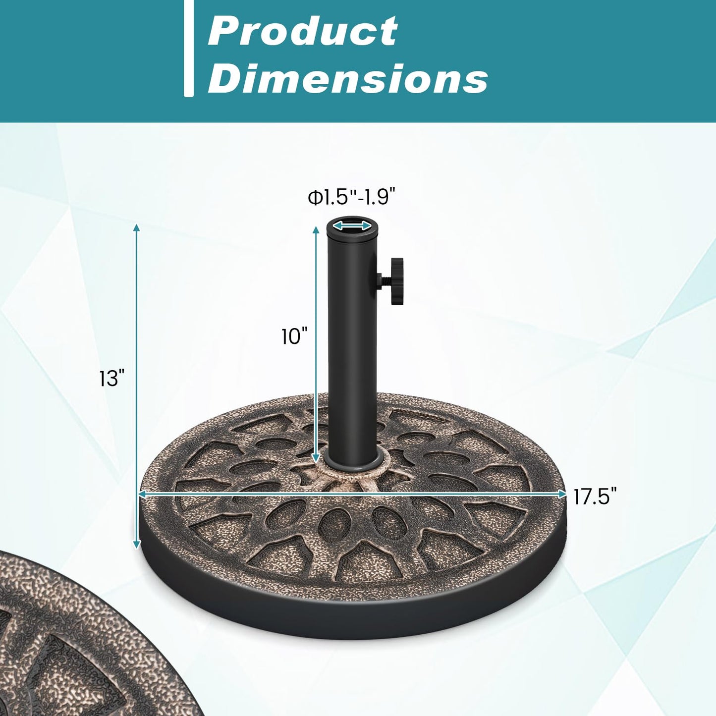 Tangkula 30 lbs Heavy Duty Umbrella Base