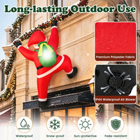 Tangkula 5.9 FT Christmas Inflatable Outdoor Climbing Santa Decoration