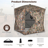 Tangkula 270° See Through Hunting Blind with Silent Magnetic Door & 4 Windows