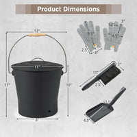 Tangkula 2 Gallon Metal Fireplace Bucket with Handle