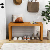 Tangkula 36” Outdoor All Slat Wood Bench for 2 People