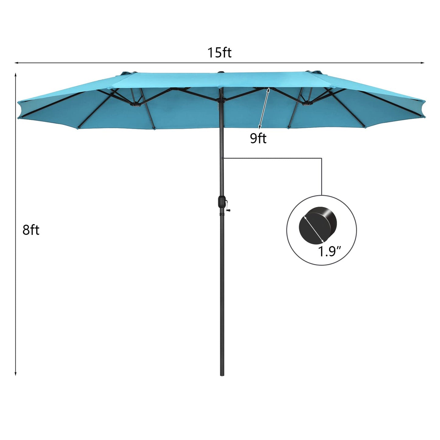 Tangkula Double-Sided Patio Umbrella for Poolside