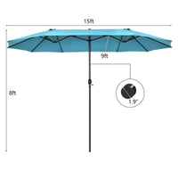 Tangkula Double-Sided Patio Umbrella for Poolside