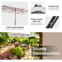TANGKULA 15 FT Double-Sided Patio Umbrella with Crank Handle