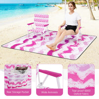 Tangkula 4 Pieces Beach Chair Set with Umbrella & Blanket