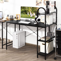 Tangkula 48-Inch Reversible Computer Desk with Storage Shelves