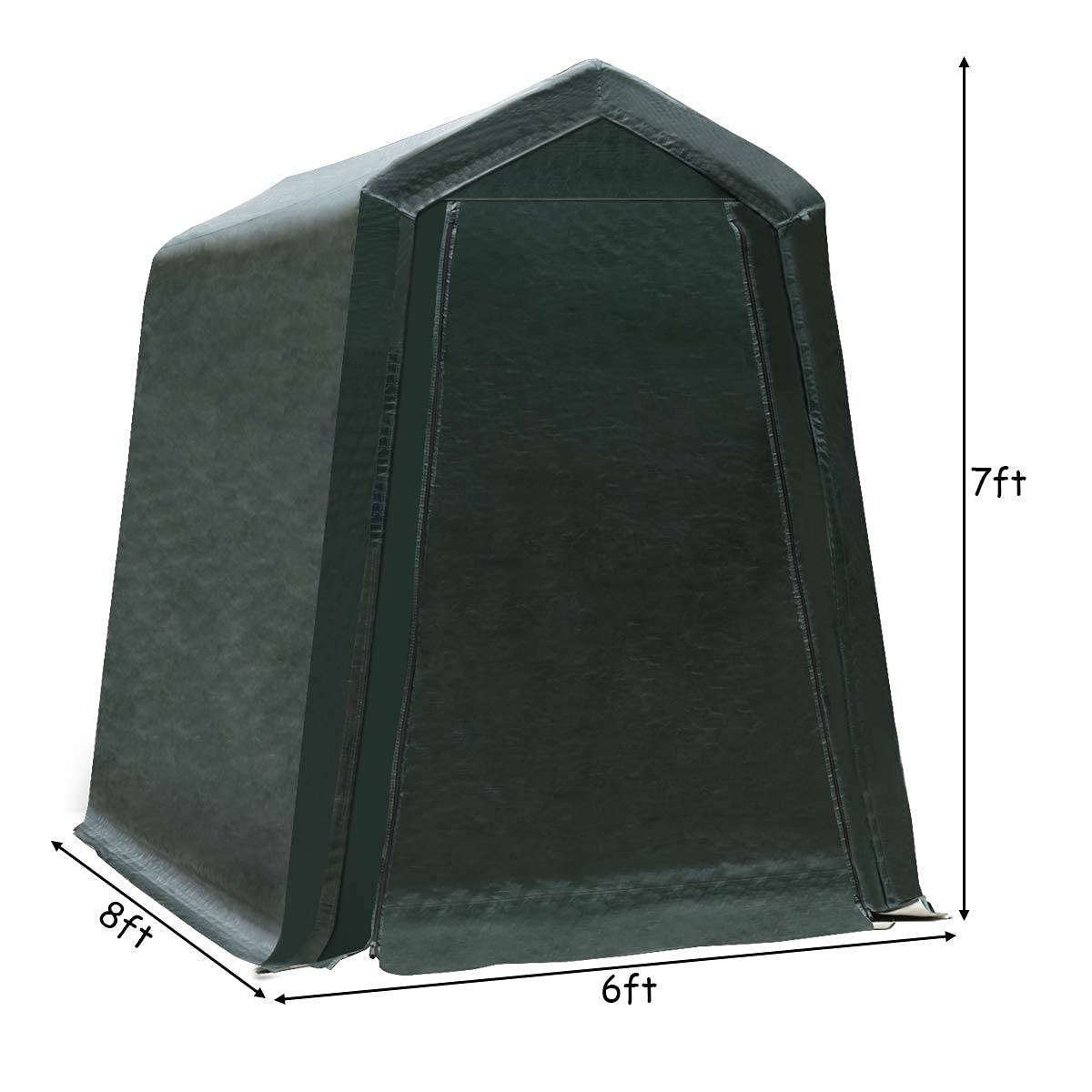 Tangkula Outdoor Carport Patio Storage Shelter, Enclosed Carport Shed w/All-Steel Metal Frame and Waterproof Ripstop Cover