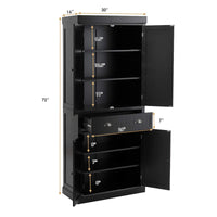 72" Freestanding Kitchen Pantry Cupboard Cabinet - Tangkula