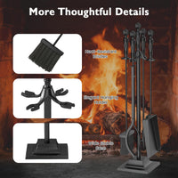 Tangkula Lot de 4 outils de cheminée intérieur/extérieur avec tisonnier