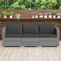 Tangkula 3 Seat Outdoor Modular PE Rattan Patio Cushioned Sectional Couch Furniture Set