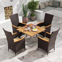 Chaises de salle à manger en rotin à dossier haut Tangkula pour patio, lot de 2 ou 4