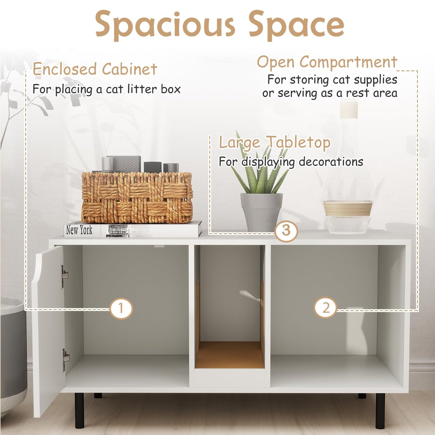 Tangkula Double Litter Box Enclosure