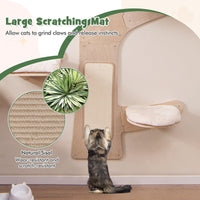 Meuble Arbre à Chat Mural Tangkula avec 4 Plateformes Rembourrées