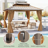 Tangkula 12x12 FT Hardtop Gazebo for Patio Garden Deck