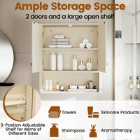 Tangkula Fluted Bathroom Wall Cabinet