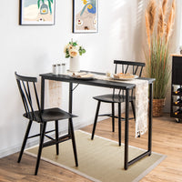 Tangkula Compact Study Writing Desk with Steel Frame for Home Office